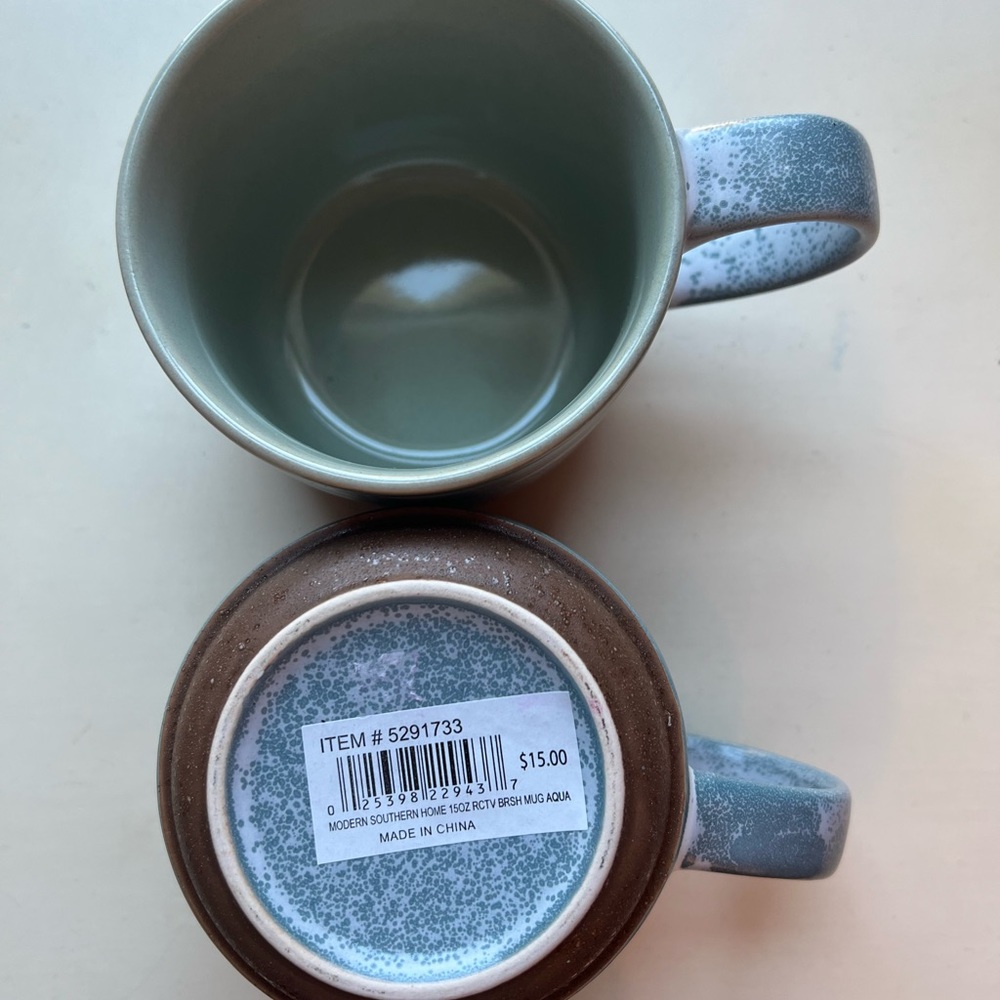 Stoneware mugs. Sold as a set. Make me an offer